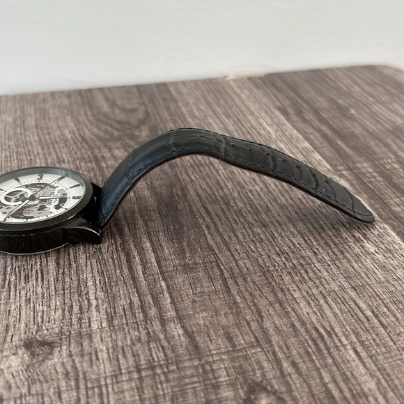 Invicta|Genuine Calf Leather Band Black Stainless Steel Watch- Objet d’Art - Picture 7 of 9